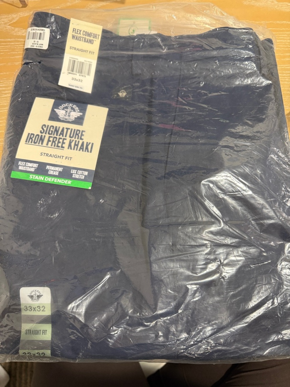 Dockers Navy Signature Iron Free Straight Fit Khakis